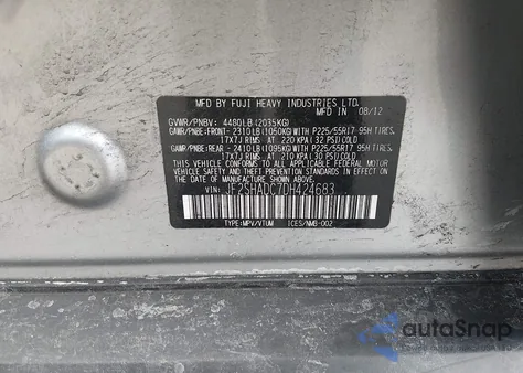 2013 Subaru Forester 2.5X Premium z USA, uszkodzony, nr VIN JF2SHADC7DH424683